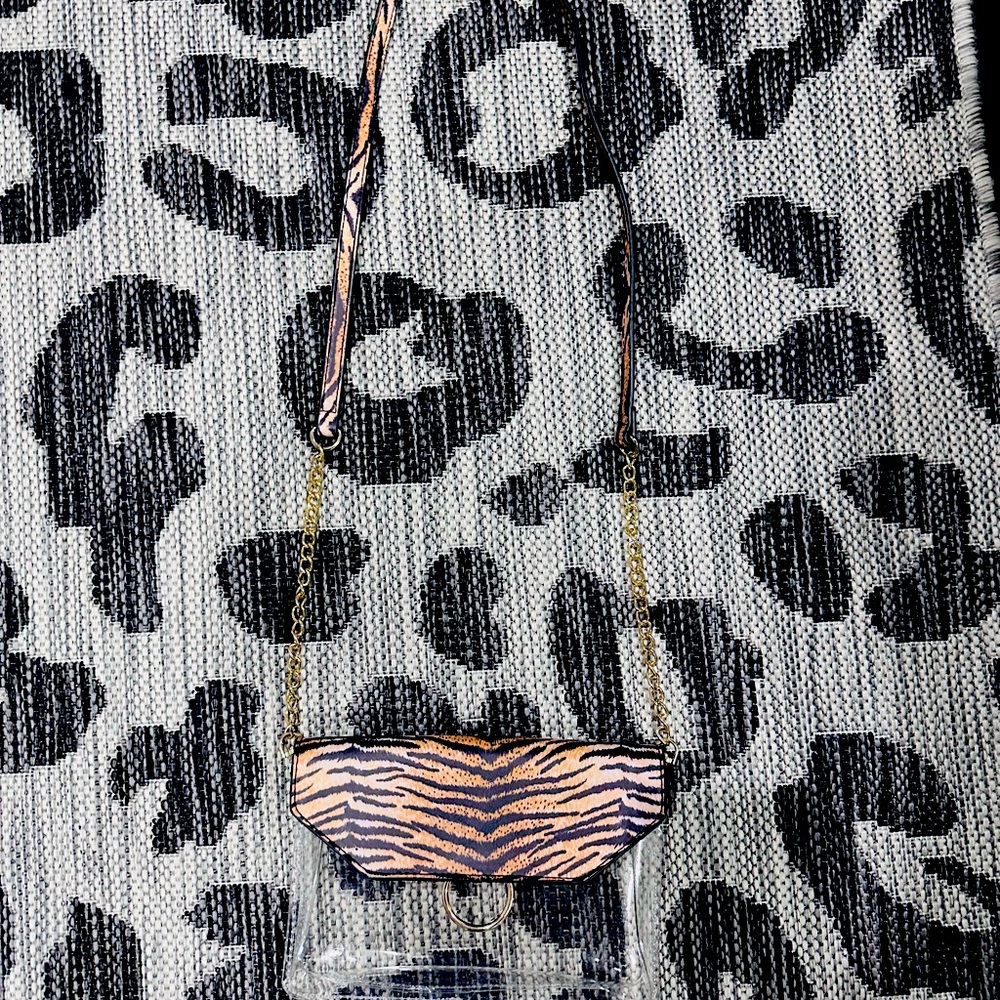 Clear stadium bag tiger striped crossbody